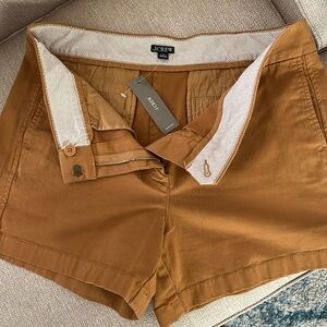 J Crew Caramel colored 3.5” shorts NWT Size 10